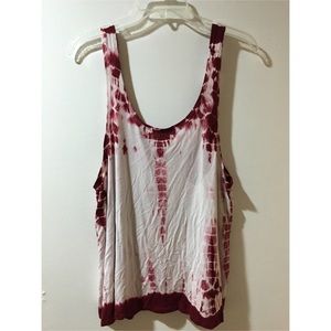 Red and white tie dye tank