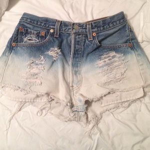 custom cut levi high waisted ombré shorts