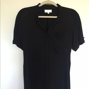Alexis Black Silk Button-up Shirt