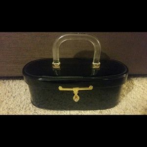 Vintage black patent leather bag