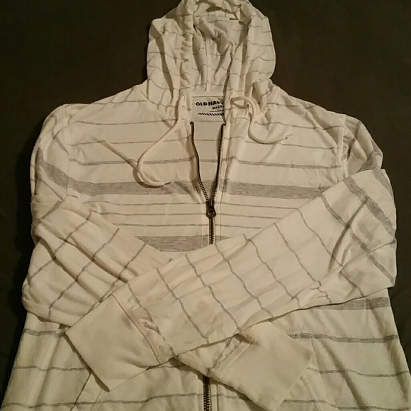 Men's white and gray striped jacket