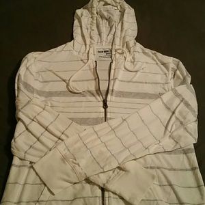 Men's white and gray striped jacket