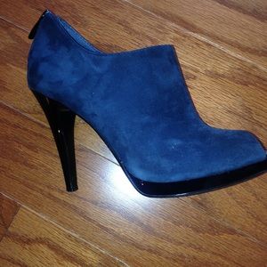 Nine West Navy Blue Open Toe Ankle Bootie