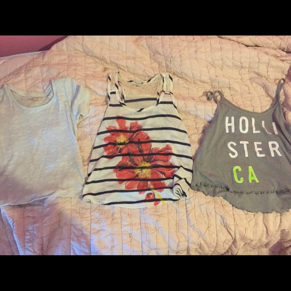 Floral and Hollister shirts