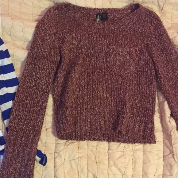 Dark Red crop top sweater