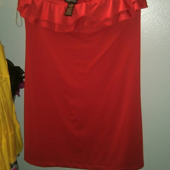 Strapless Red Top