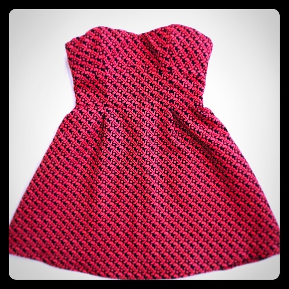 Black & pink Jack by B B Dakota strapless dress