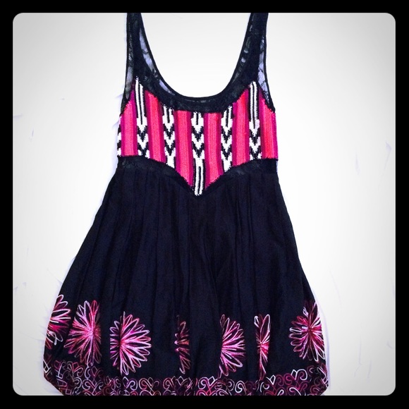 Black & pink Bebe party dress XS