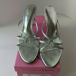 Silver special occasion shoes