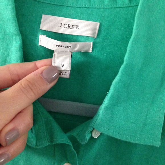 BUNDLE /JCrew Perfect Linen shirt Sea glass green - Picture 2 of 4