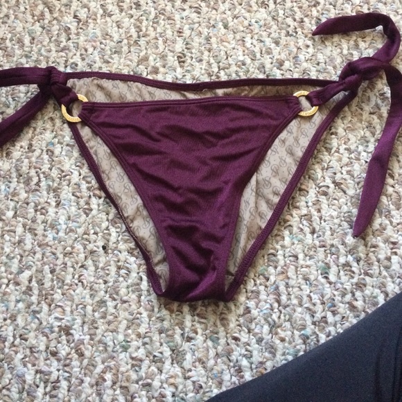 Plum, ruched bikini bottom from Victoria's Secret