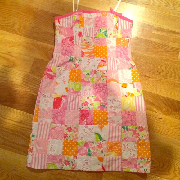 NWOT Lilly Pulizter strapless Patchwork dress!