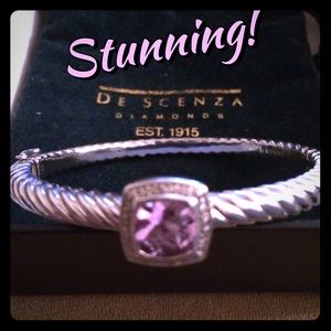 🚫SOLD🚫Diamond Silver & Amethyst Bracelet