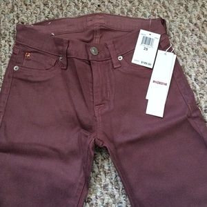 Leather Hudson jeans