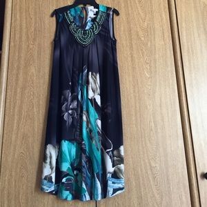 Festive application sleeveless dress