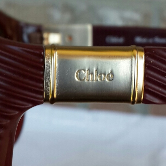Chloe Burgundy Acrylic Etched Frame Sunglasses