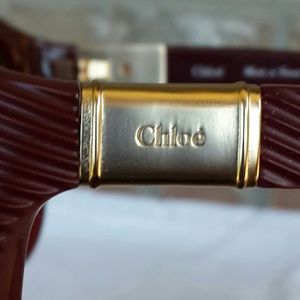 Chloe Burgundy Acrylic Etched Frame Sunglasses