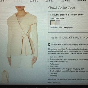 Shawl collar coat /The LIMITED Scandal collection