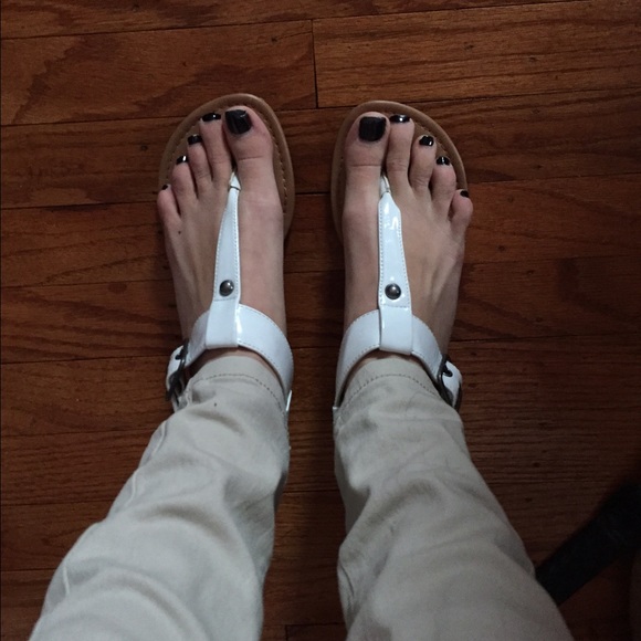 White and gold sandals