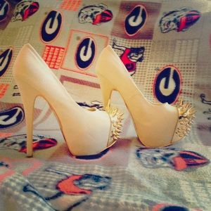 ALBA- Stella 2, beige suede spiked toe