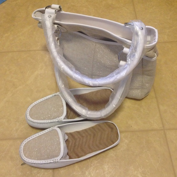 Cute resort bag and shoes- beige canvas