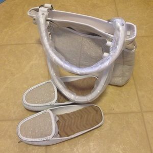 Cute resort bag and shoes- beige canvas