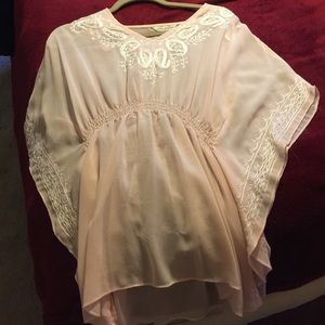 Pink embroidered top
