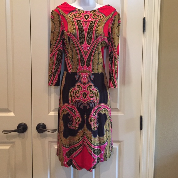 Etcetera silk print dress sz 4