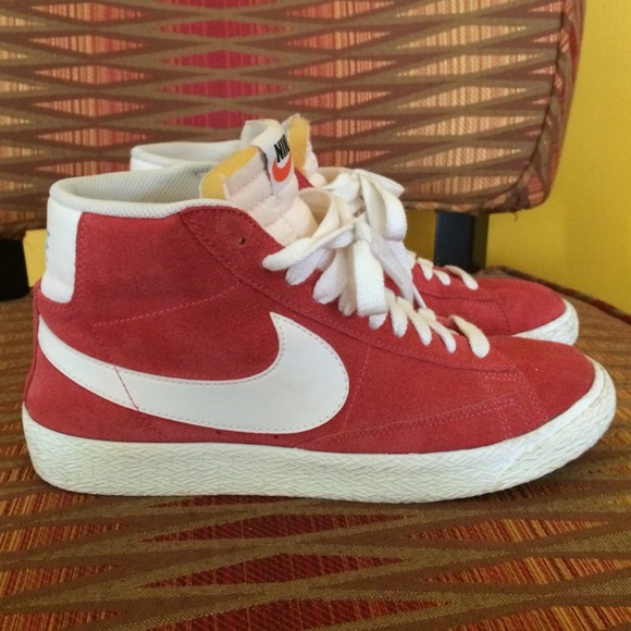Barely worn, Red nike high tops