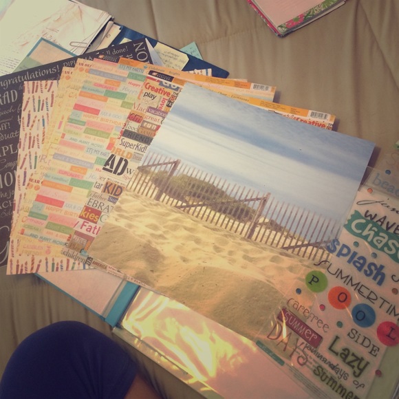 12x12 scrapbook designed pages And summer stickers