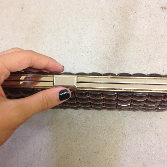 Brown Tile Prom Clutch - Picture 2 of 3