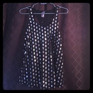 Black Sequin Tank Top