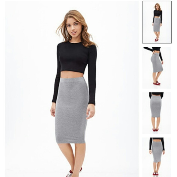 Grey pencil skirt