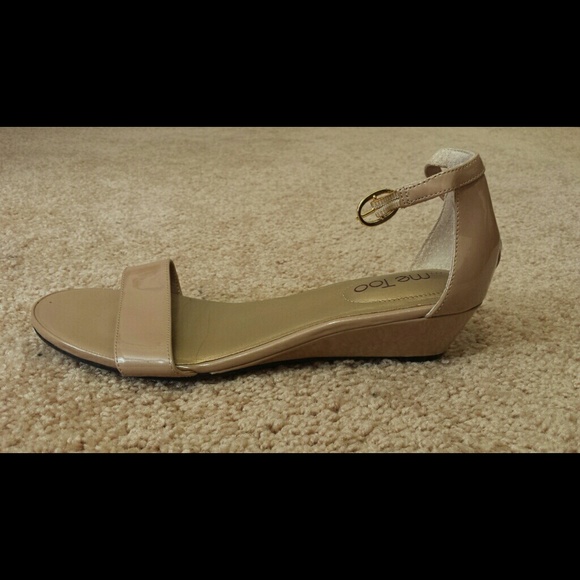 me too Shoes - Nude patent wedge sandal me too Shoes - Nude patent wedge sandal