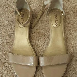 me too Shoes - Nude patent wedge sandal me too Shoes - Nude patent wedge sandal