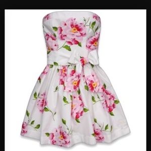 White dress with flowers by Abercrombie and Fitch