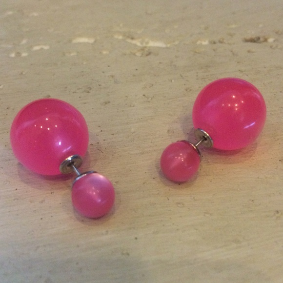 **Translucent Pink Double Sided Earrings**