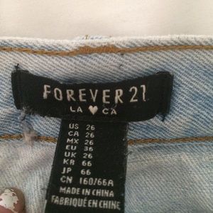 Forever 21 Jeans - Forever 21 high-waisted denim shorts Forever 21 Jeans - Forever 21 high-waisted denim shorts
