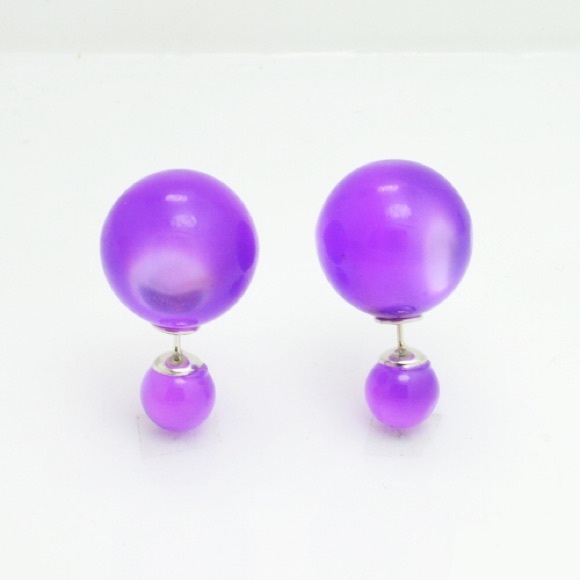**Purple Translucent Double Sided Earrings**
