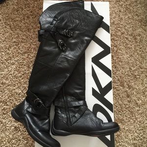 DKNY Audrey Over the Knee Leather Boots