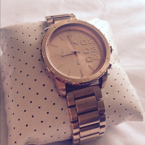 Rose gold big face mens watch