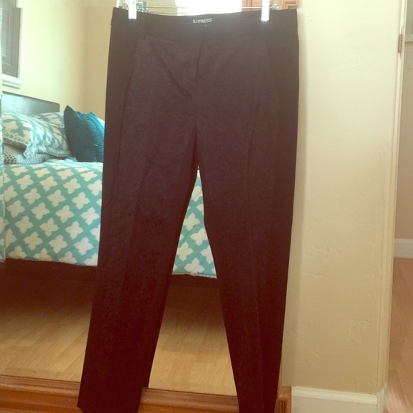 Express black columnist pants w/ front embroidery