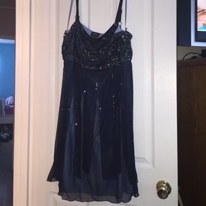 Navy blue sequence dress