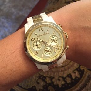 Authentic White and Gold Michael Kors Watch