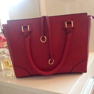 Berry red handbag
