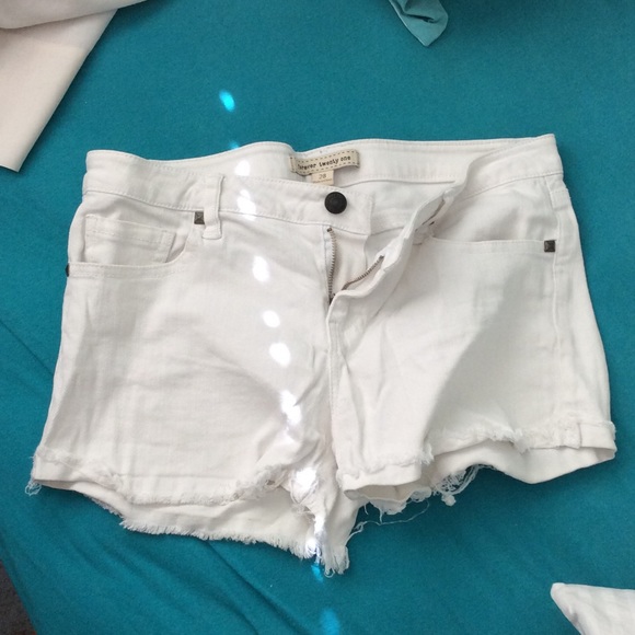 Forever 21 white denim studded cutoff shorts 28