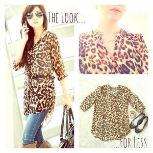 Everly: Leopard Tunic Top by Everly