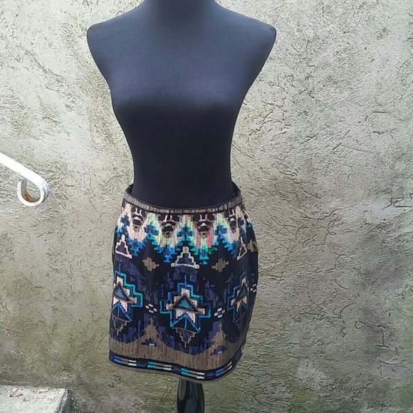 Romeo & Juliet Couture tribal sequined skirt - Picture 1 of 4
