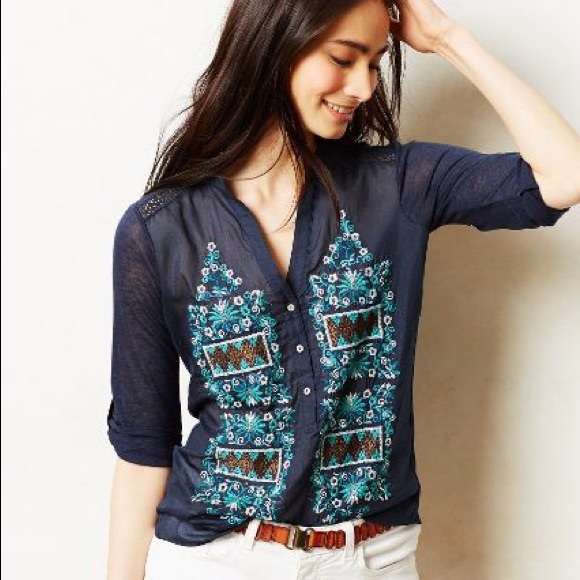 Anthropologie Larimar Henley by Tiny Top