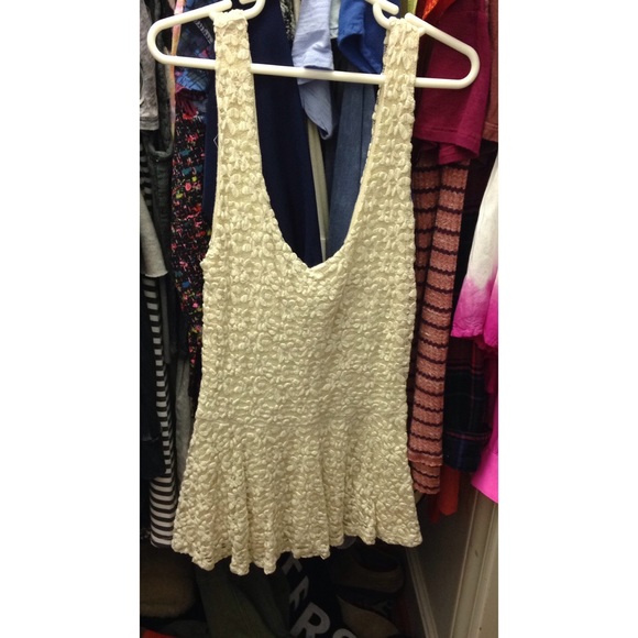 white floral lace peplum top